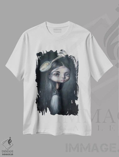 تیشرت سفید طرح دار محرک، دکوراسیون جایگزین اثر گوک جن یوک سک | فروشگاه ایماژ