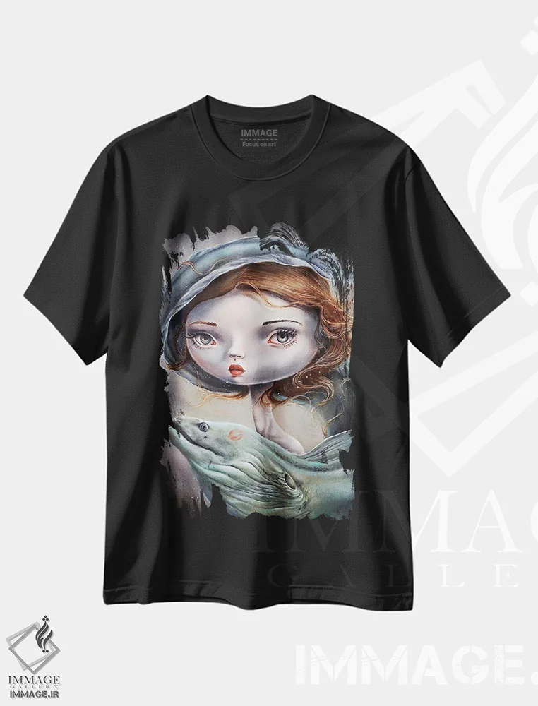 تیشرت مشکی طرح دار طعمه، دکوراسیون جایگزین اثر گوک جن یوک سک | فروشگاه ایماژ