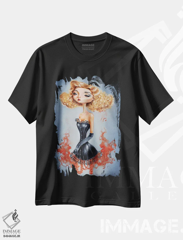 تیشرت مشکی طرح دار تا وقتی زیبا هستم، دکوراسیون جایگزین اثر گوک جن یوک سک | immage.ir