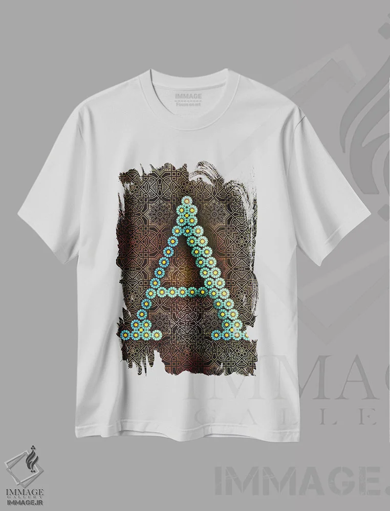 تیشرت سفید طرح دار A، تزئینی اثر فایو بای فایو کالکتیو | immage.ir