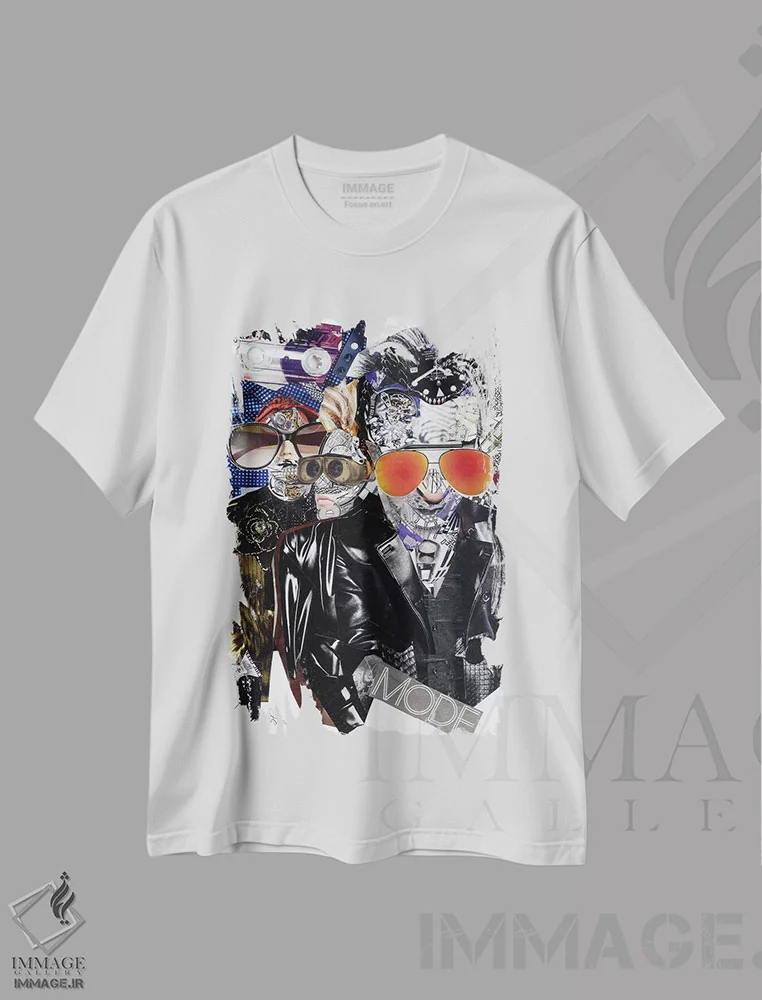 تیشرت سفید طرح دار دپش، هنر فاخر معاصر اثر گلیل | immage.ir