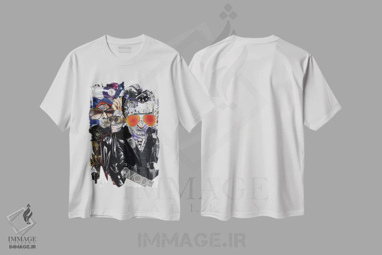 تیشرت سفید طرح دار دپش، هنر فاخر معاصر اثر گلیل | immage.ir