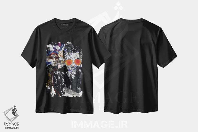 تیشرت مشکی طرح دار دپش، هنر فاخر معاصر اثر گلیل | فروشگاه ایماژ