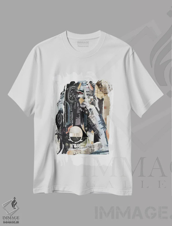 تیشرت سفید طرح دار امی ۲، هنر فاخر معاصر اثر گلیل | immage.ir