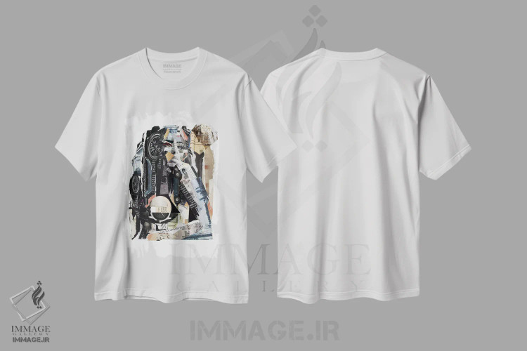 تیشرت سفید طرح دار امی ۲، هنر فاخر معاصر اثر گلیل | immage.ir