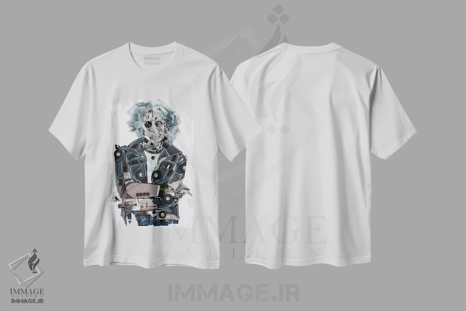 تیشرت سفید طرح دار لنون، هنر فاخر معاصر اثر گلیل | فروشگاه ایماژ