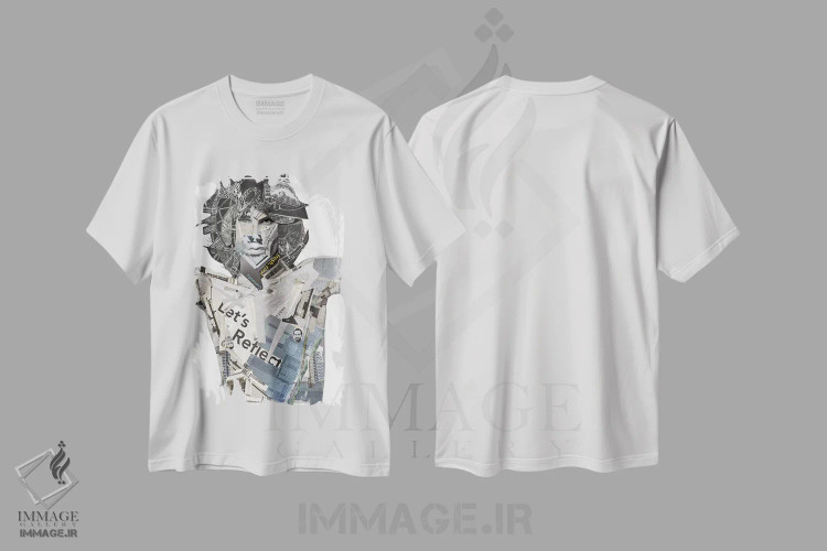تیشرت سفید طرح دار موریسون، هنر فاخر معاصر اثر گلیل | immage.ir