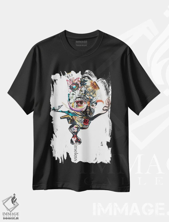 تیشرت مشکی طرح دار دالی، مدیوم اثر گلیل | فروشگاه ایماژ