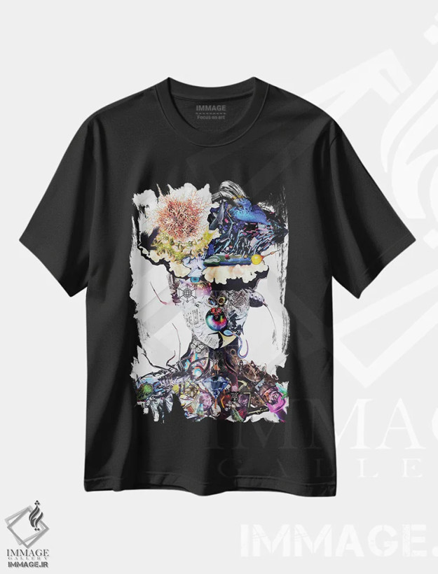 تیشرت مشکی طرح دار زیبای عجیب، مدیوم اثر گلیل | فروشگاه ایماژ