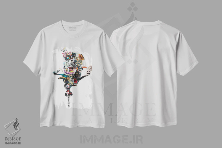 تیشرت سفید طرح دار دالی، مدیوم اثر گلیل | immage.ir