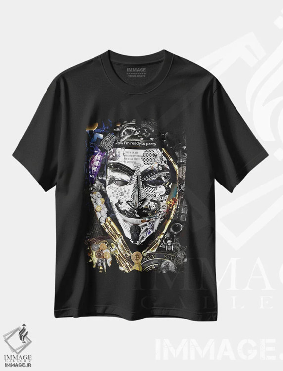 تیشرت مشکی طرح دار ناشناس، هنر فاخر معاصر اثر گلیل | immage.ir