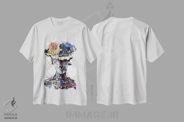 تیشرت سفید طرح دار زیبای عجیب، مدیوم اثر گلیل | immage.ir