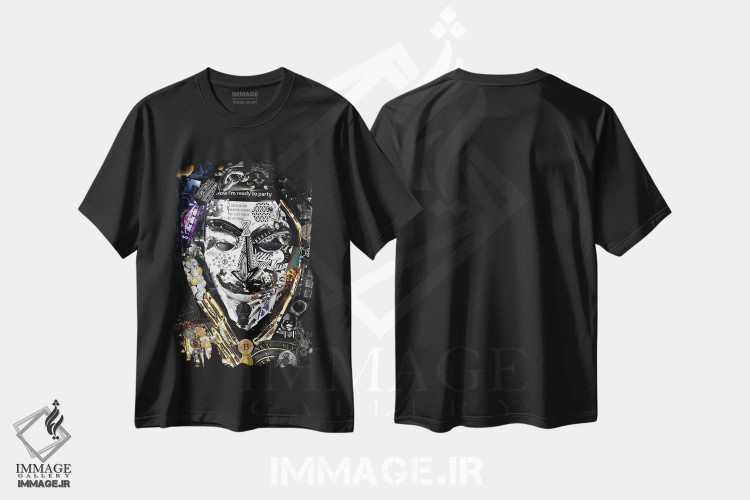 تیشرت مشکی طرح دار ناشناس، هنر فاخر معاصر اثر گلیل | immage.ir