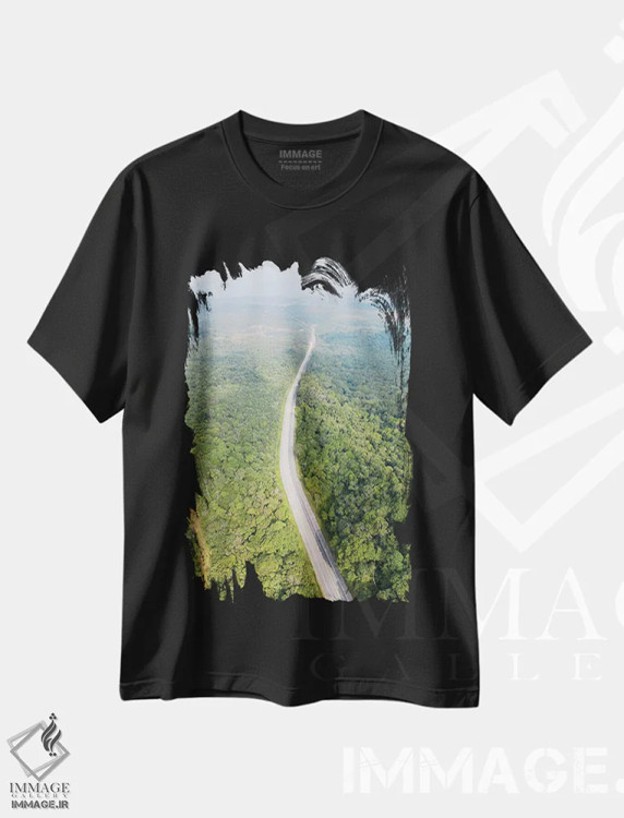 تیشرت مشکی طرح دار مسیر هوایی ۲، مدیوم اثر گلاوکو منهالی | immage.ir