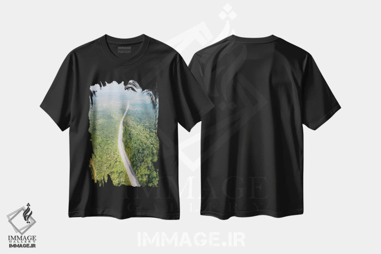 تیشرت مشکی طرح دار مسیر هوایی ۲، مدیوم اثر گلاوکو منهالی | immage.ir