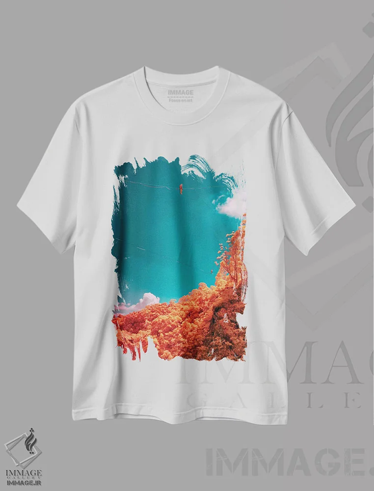 تیشرت سفید طرح دار اسلک لاین ۱، مدیوم اثر گلاوکو منهالی | immage.ir