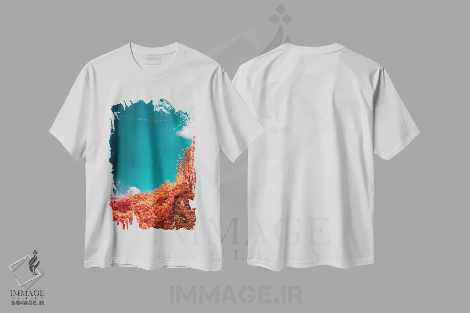 تیشرت سفید طرح دار اسلک لاین ۱، مدیوم اثر گلاوکو منهالی | immage.ir