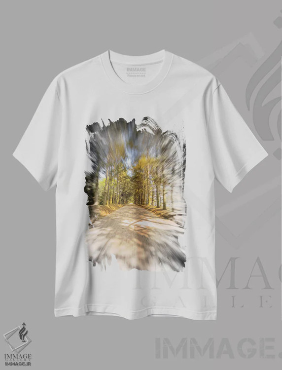 تیشرت سفید طرح دار پیچش ۲، مدیوم اثر گلاوکو منهالی | فروشگاه ایماژ