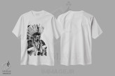 تیشرت سفید طرح دار هندی، عکاسی سیاه و سفید اثر گلاوکو منهالی | فروشگاه ایماژ