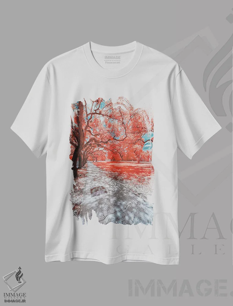 تیشرت سفید طرح دار میامی مادون قرمز ۴، مدیوم اثر گلاوکو منهالی | immage.ir
