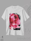 تیشرت سفید طرح دار گل رز قرمز، مدیوم اثر گلاوکو منهالی | فروشگاه ایماژ
