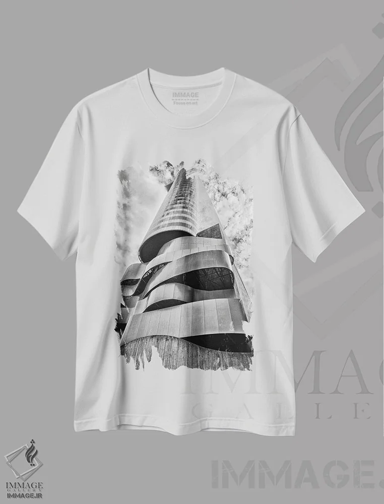 تیشرت سفید طرح دار عکاسی خیابانی ۱۰، عکاسی سیاه و سفید اثر گلاوکو منهالی | فروشگاه ایماژ