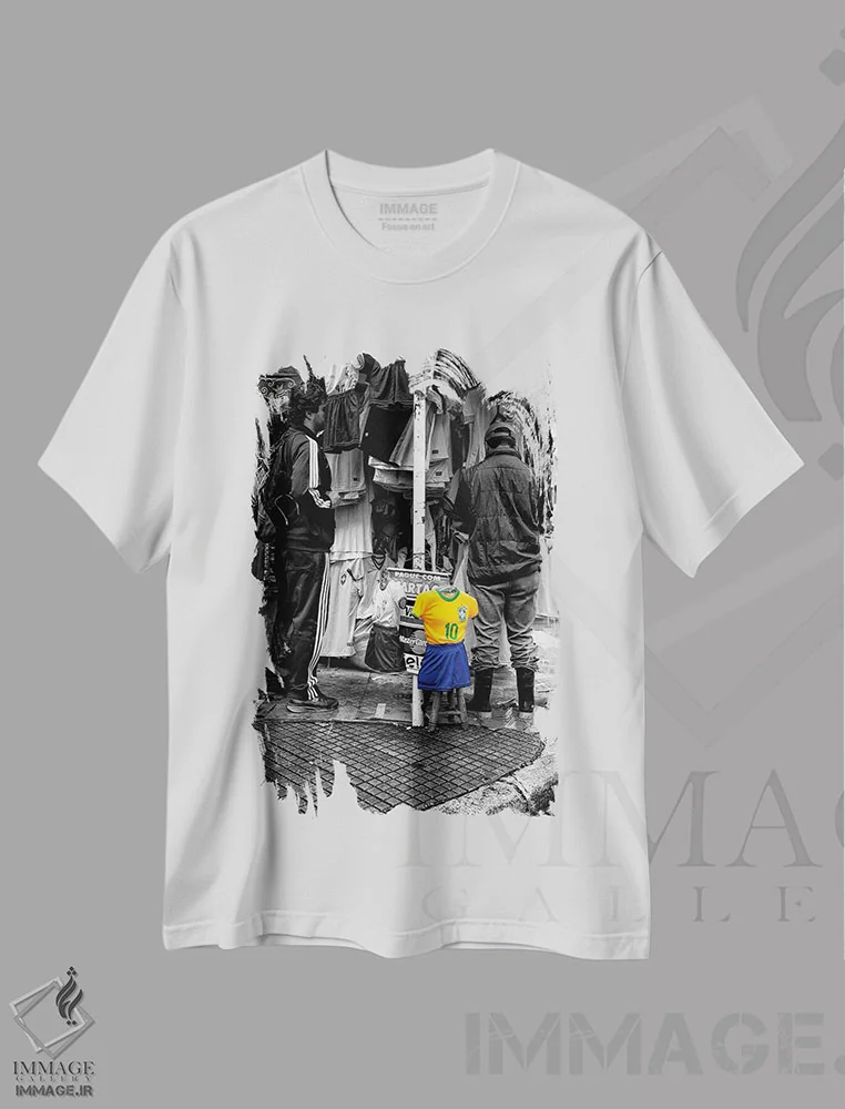 تیشرت سفید طرح دار عکاسی خیابانی ۳۷، مدیوم اثر گلاوکو منهالی | immage.ir