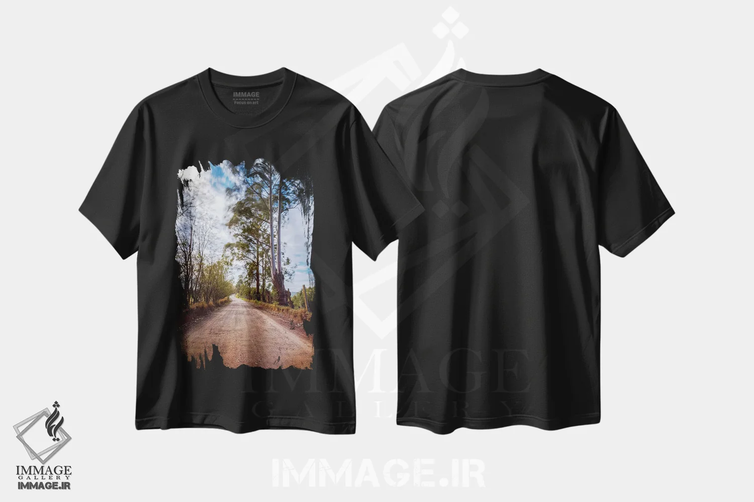 تیشرت مشکی طرح دار منظره شماره ۲، مدیوم اثر گلاوکو منهالی | immage.ir