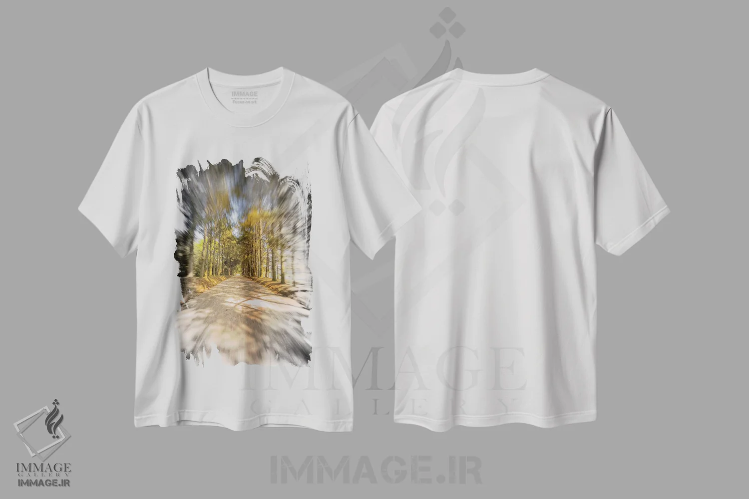 تیشرت سفید طرح دار منظره شماره ۲۱، مدیوم اثر گلاوکو منهالی | فروشگاه ایماژ