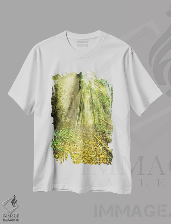تیشرت سفید طرح دار جنگل گرمسیری شماره ۲، مدیوم اثر گلاوکو منهالی | immage.ir