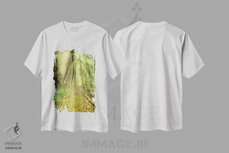 تیشرت سفید طرح دار جنگل گرمسیری شماره ۲، مدیوم اثر گلاوکو منهالی | immage.ir