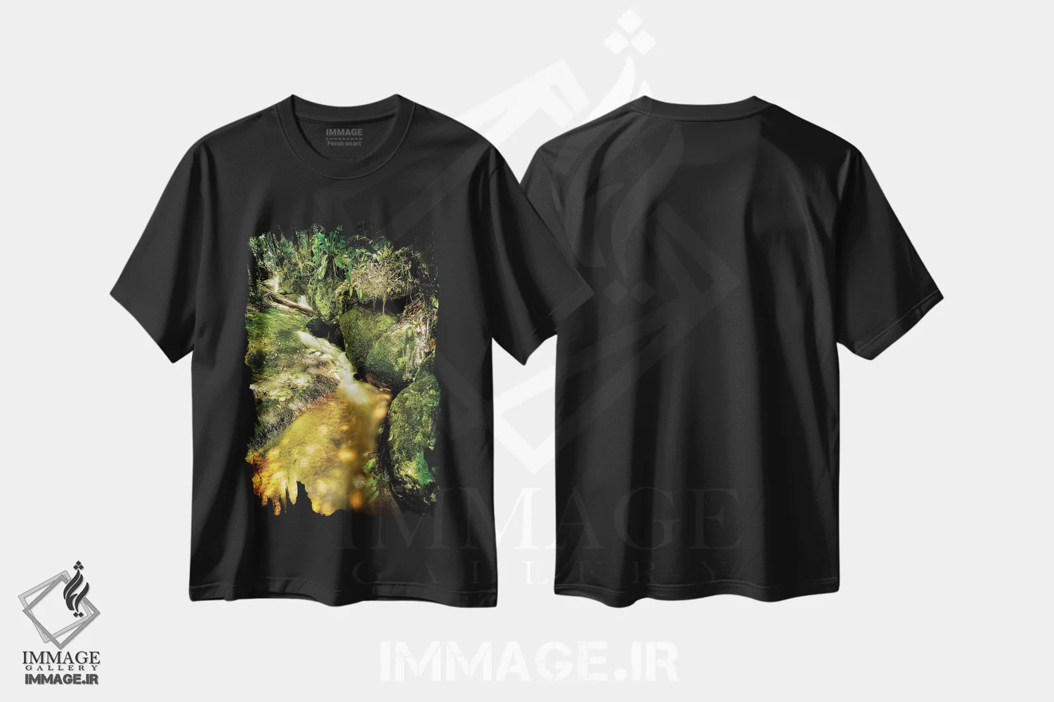 تیشرت مشکی طرح دار جنگل گرمسیری شماره ۳، مدیوم اثر گلاوکو منهالی | immage.ir