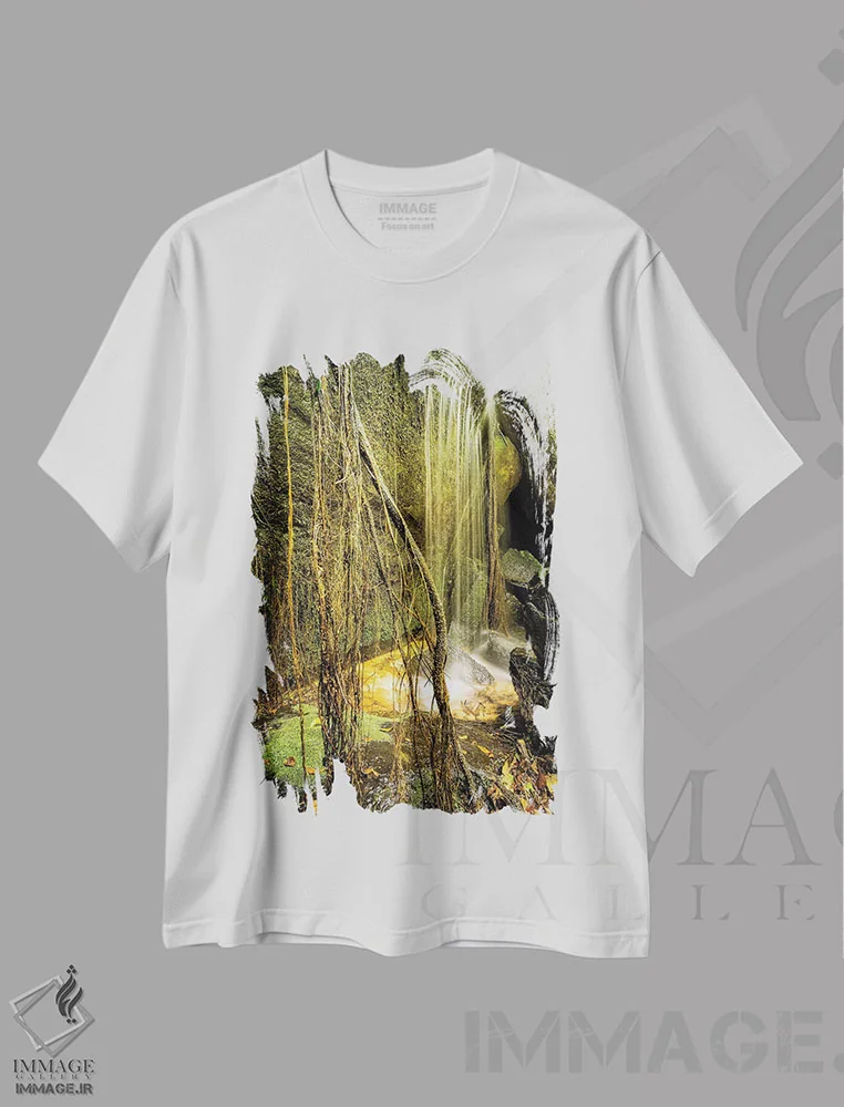 تیشرت سفید طرح دار جنگل گرمسیری شماره ۹، مدیوم اثر گلاوکو منهالی | immage.ir