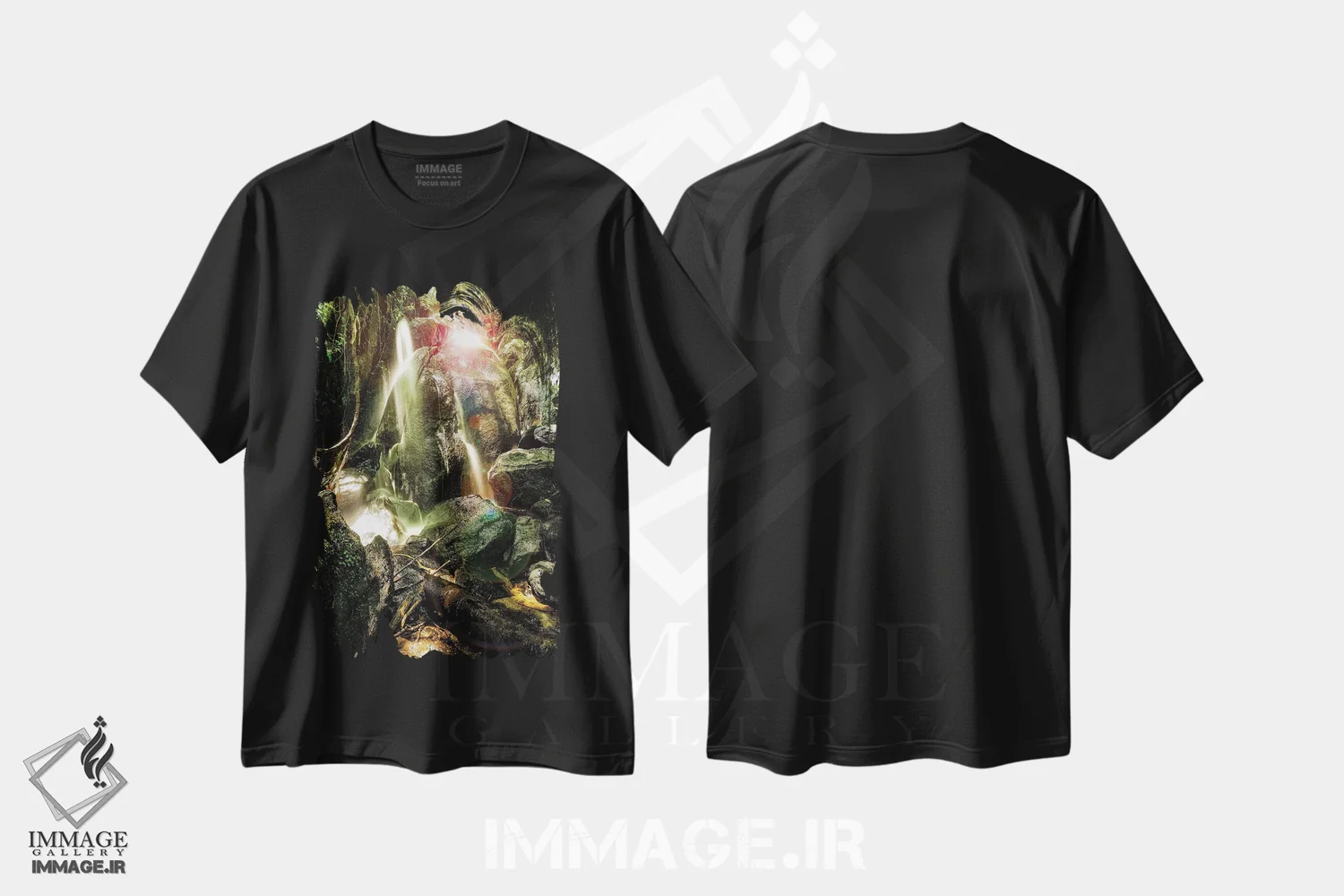 تیشرت مشکی طرح دار جنگل گرمسیری شماره ۱۸، مدیوم اثر گلاوکو منهالی | immage.ir