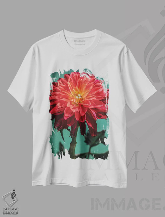 تیشرت سفید طرح دار گل XVI، عکاسی ماکرو اثر گلاوکو منهالی | فروشگاه ایماژ