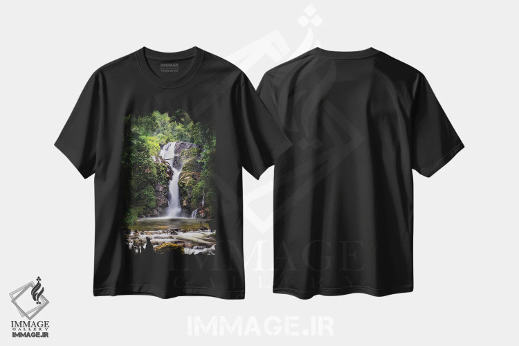 تیشرت مشکی طرح دار آبشار II، مدیوم اثر گلاوکو منهالی | immage.ir