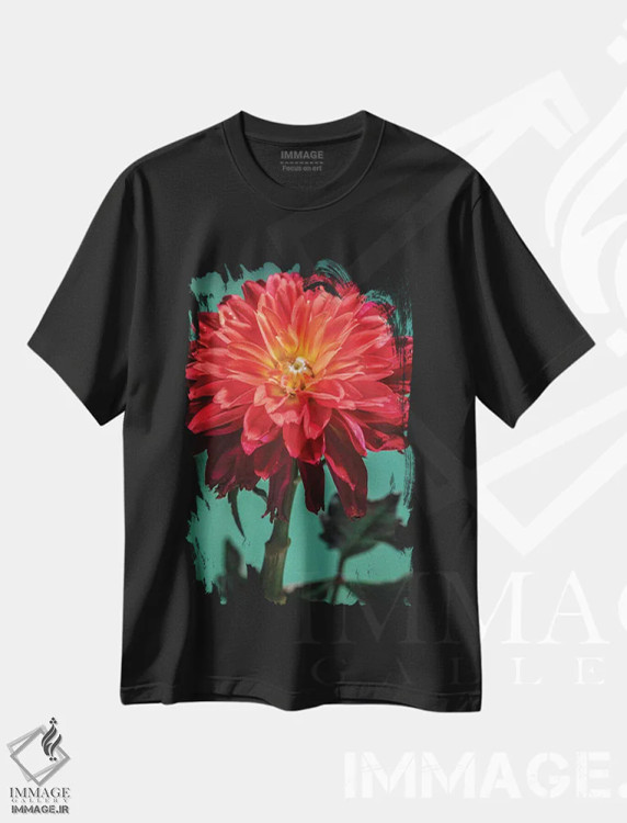 تیشرت مشکی طرح دار گل XVI، عکاسی ماکرو اثر گلاوکو منهالی | immage.ir