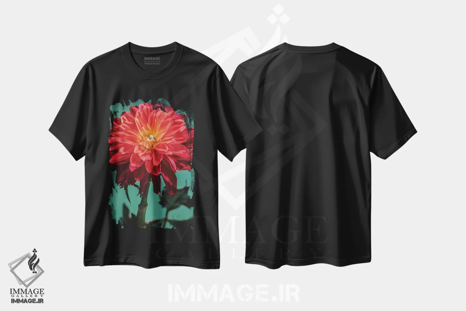 تیشرت مشکی طرح دار گل XVI، عکاسی ماکرو اثر گلاوکو منهالی | immage.ir