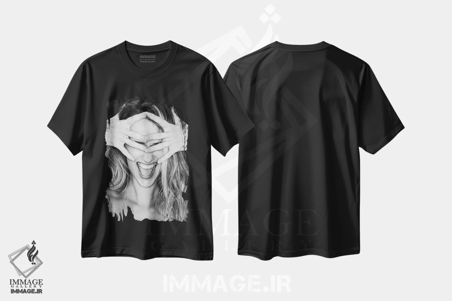 تیشرت مشکی طرح دار پیش بینی و اجرا، عکاسی سیاه و سفید اثر گلاوکو منهالی | immage.ir