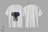 تیشرت سفید طرح دار فیل، تزئینی اثر گرگ مابلی | immage.ir