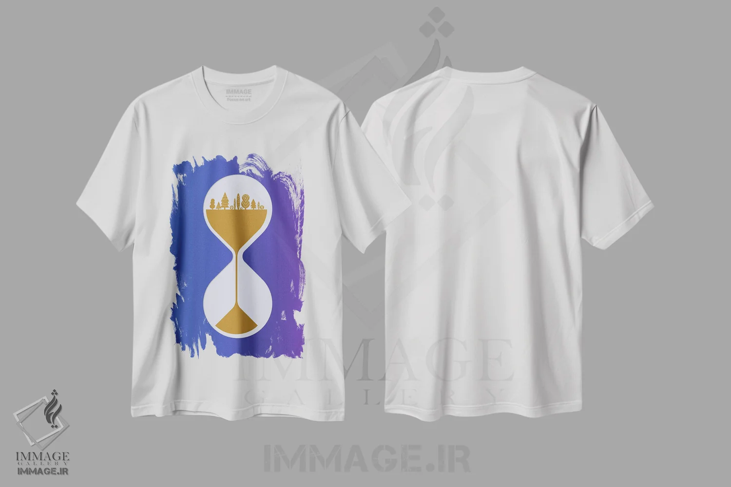 تیشرت سفید طرح دار میانسالی، تزئینی اثر گرگ مابلی | فروشگاه ایماژ