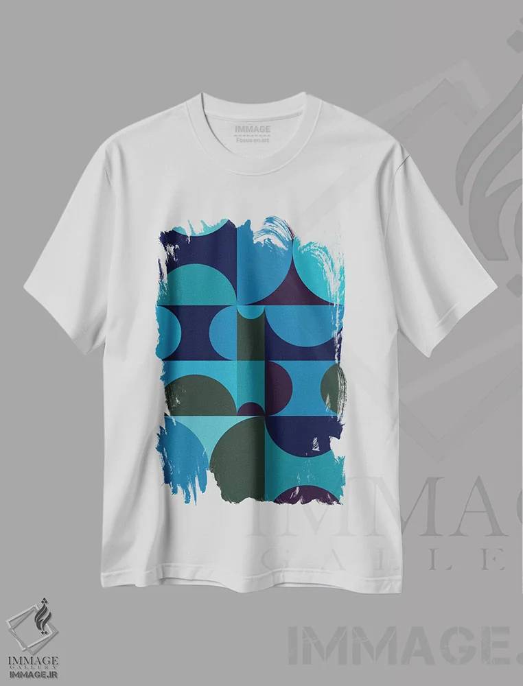 تیشرت سفید طرح دار رادیا ۲، آبستره اثر گرگ مابلی | immage.ir