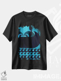 تیشرت مشکی طرح دار کاشالوت بزرگ تاریک، دکور ساحلی اثر گرگ مابلی | immage.ir