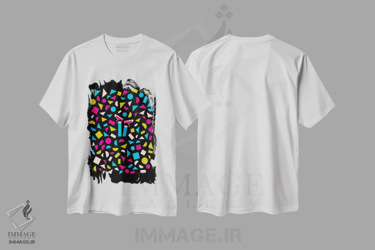 تیشرت سفید طرح دار سر به جلو، آبستره اثر گرگ مابلی | فروشگاه ایماژ