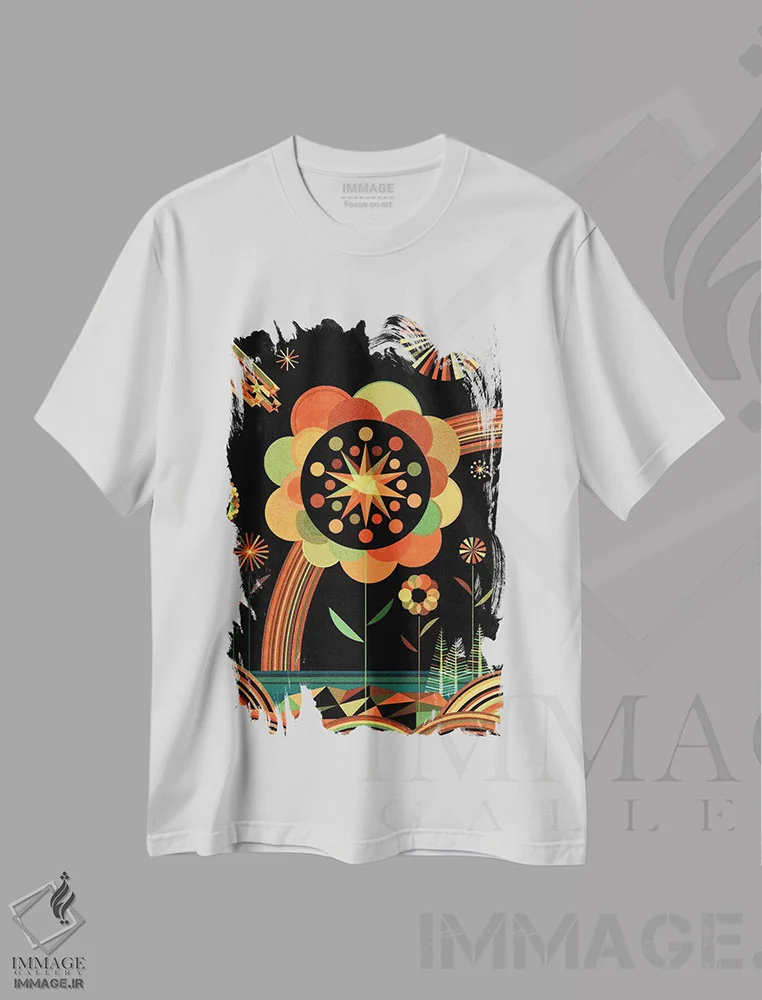 تیشرت سفید طرح دار منظر شادی، دکور معاصر اثر گرگ مابلی | immage.ir