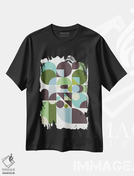 تیشرت مشکی طرح دار سنگ ریزه ها اثر گرگ مابلی | فروشگاه ایماژ