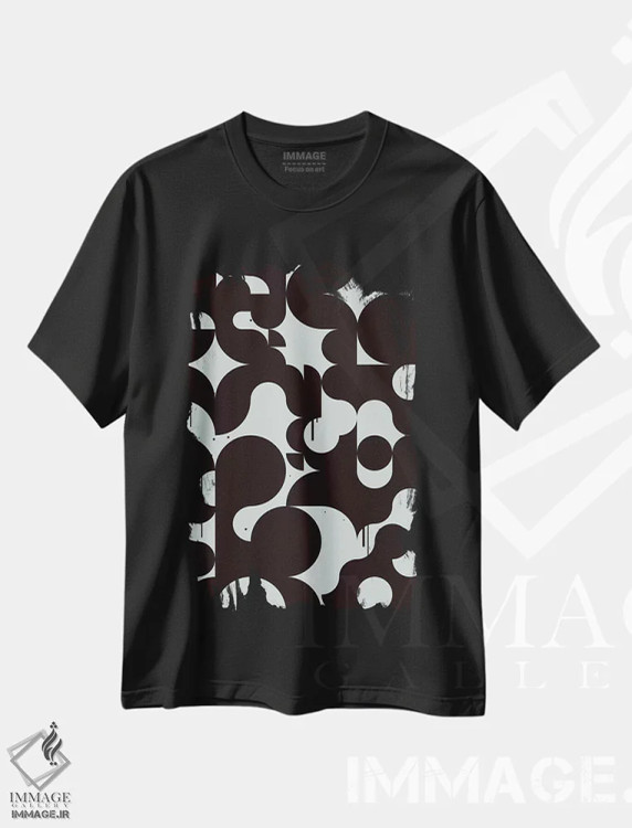 تیشرت مشکی طرح دار بازتاب اثر گرگ مابلی | immage.ir