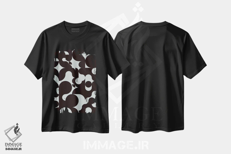 تیشرت مشکی طرح دار بازتاب اثر گرگ مابلی | immage.ir
