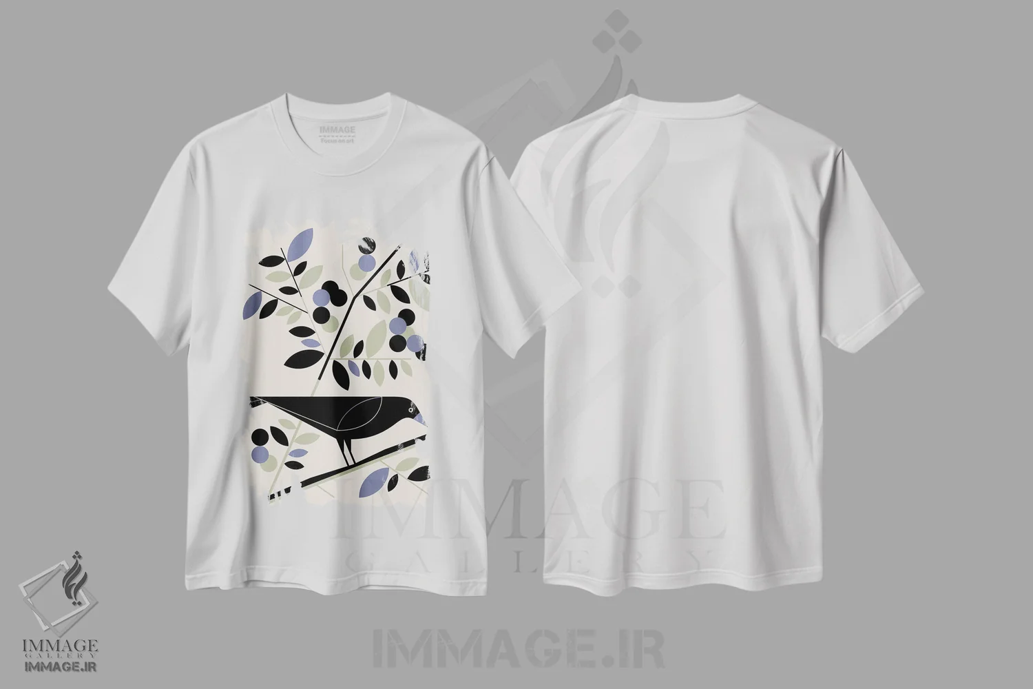 تیشرت سفید طرح دار غراب آمریکایی، تزئینی اثر گرگ مابلی | immage.ir