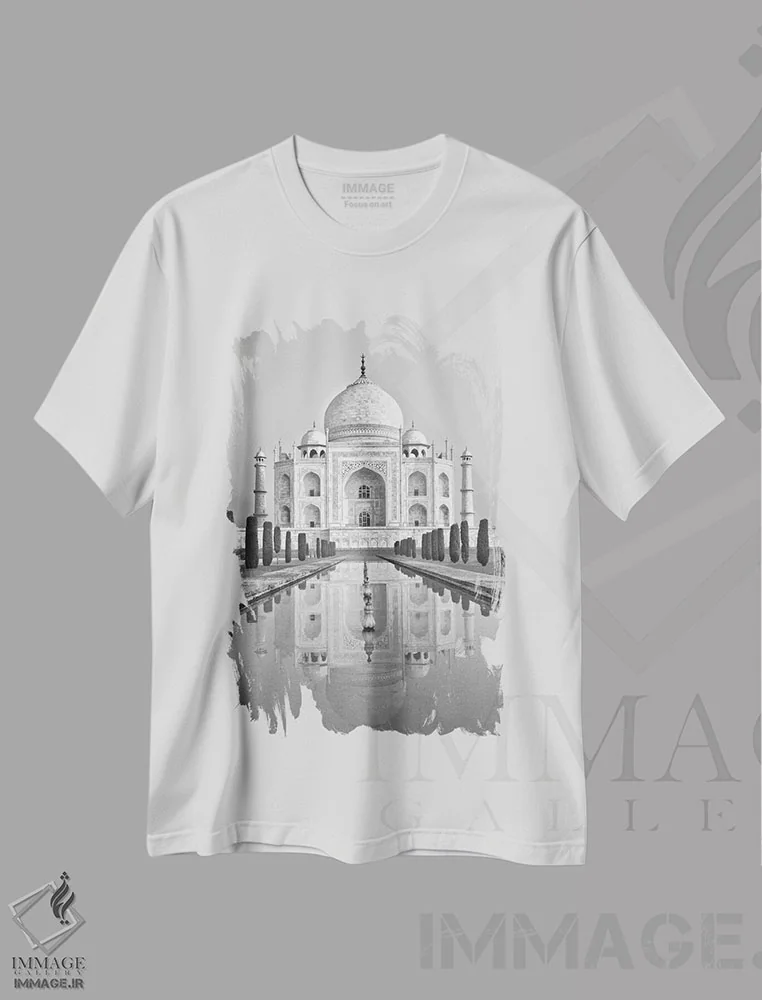 تیشرت سفید طرح دار تاج محل ۲، دکور آسیایی اثر گولی میامی | immage.ir